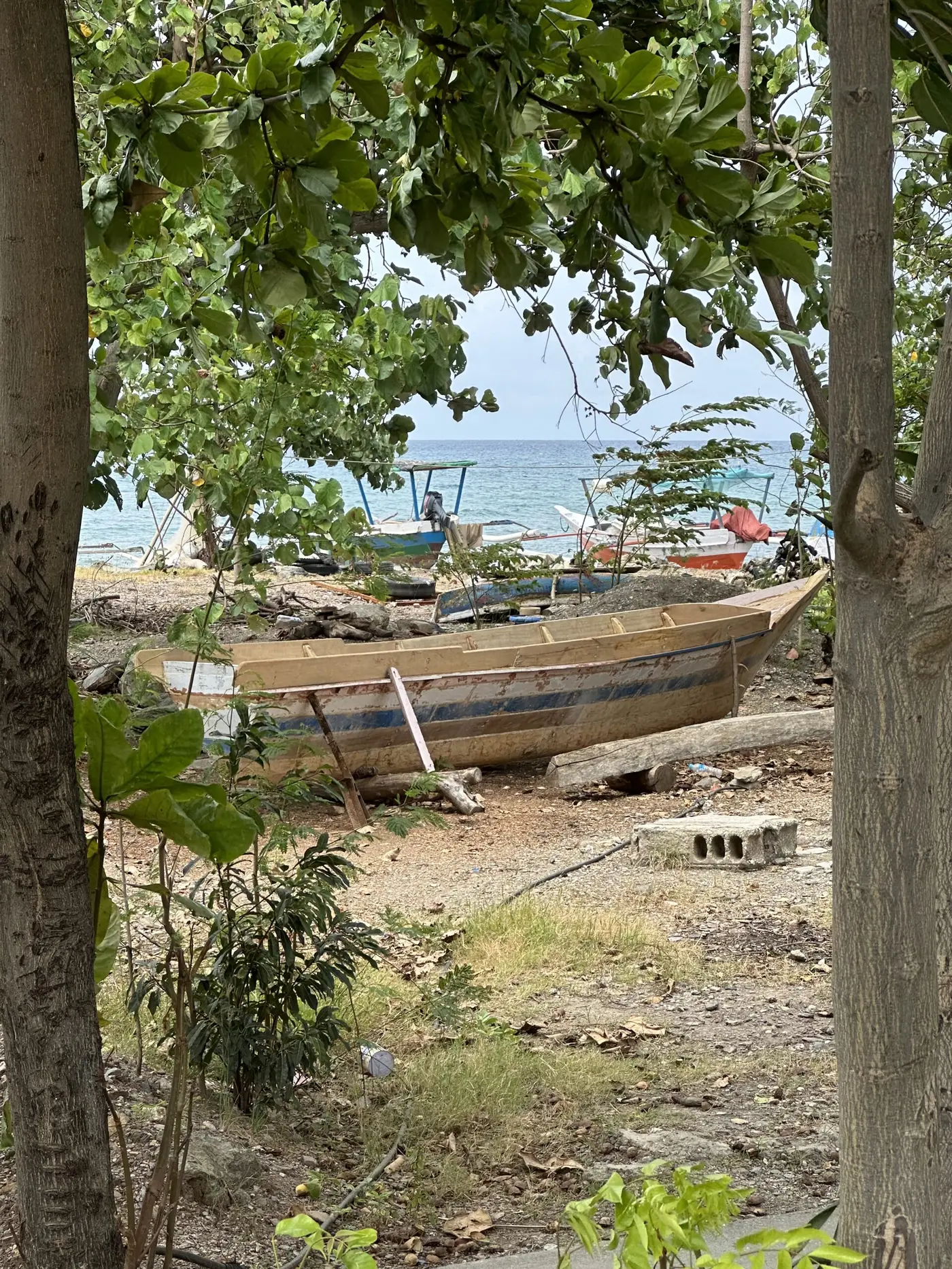 Beach boat building — Timor-Leste.