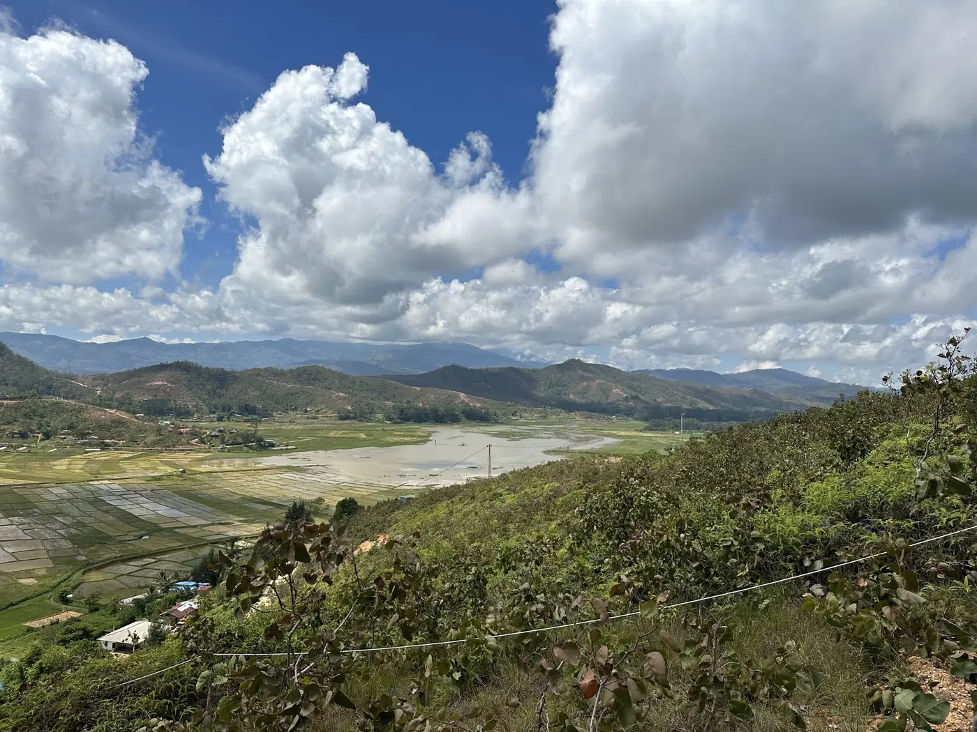 Fishing lake near rice fields — Timor-Leste.
