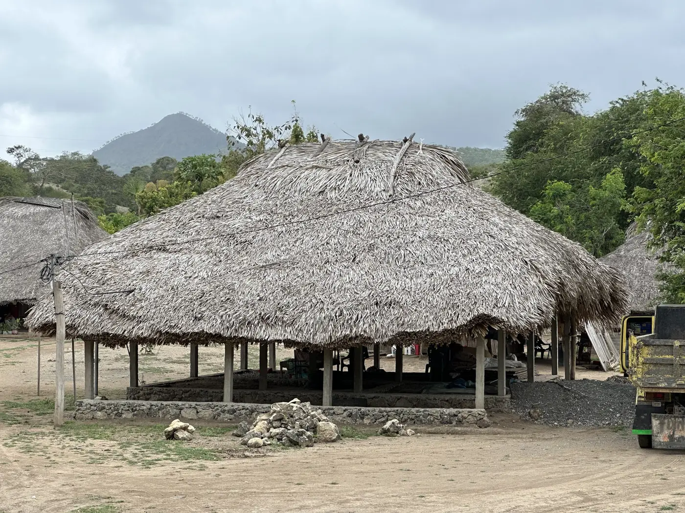 Traditional thatched roofs are still common — Timor-Leste.